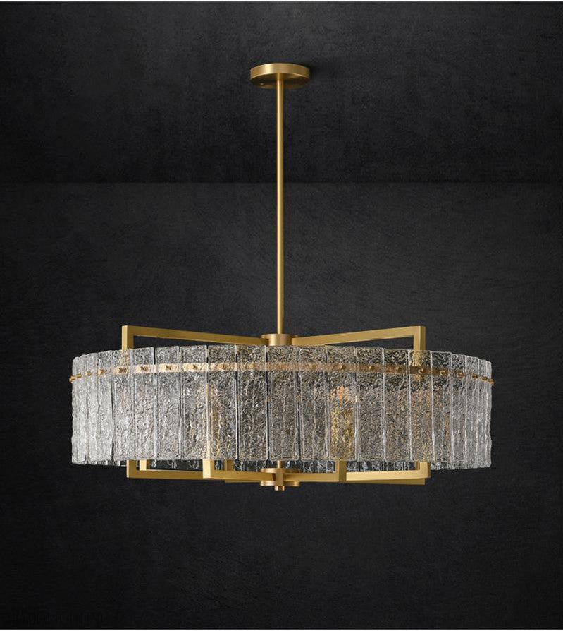 Classic Moire Crystal Round Chandelier-Nobipets