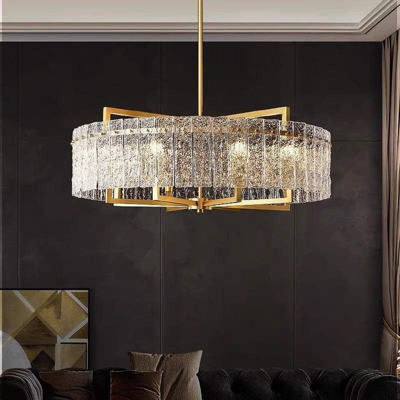 Classic Moire Crystal Round Chandelier-Nobipets