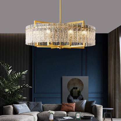 Classic Moire Crystal Round Chandelier-Nobipets
