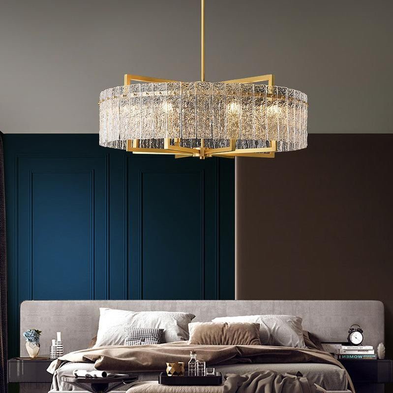 Classic Moire Crystal Round Chandelier-Nobipets