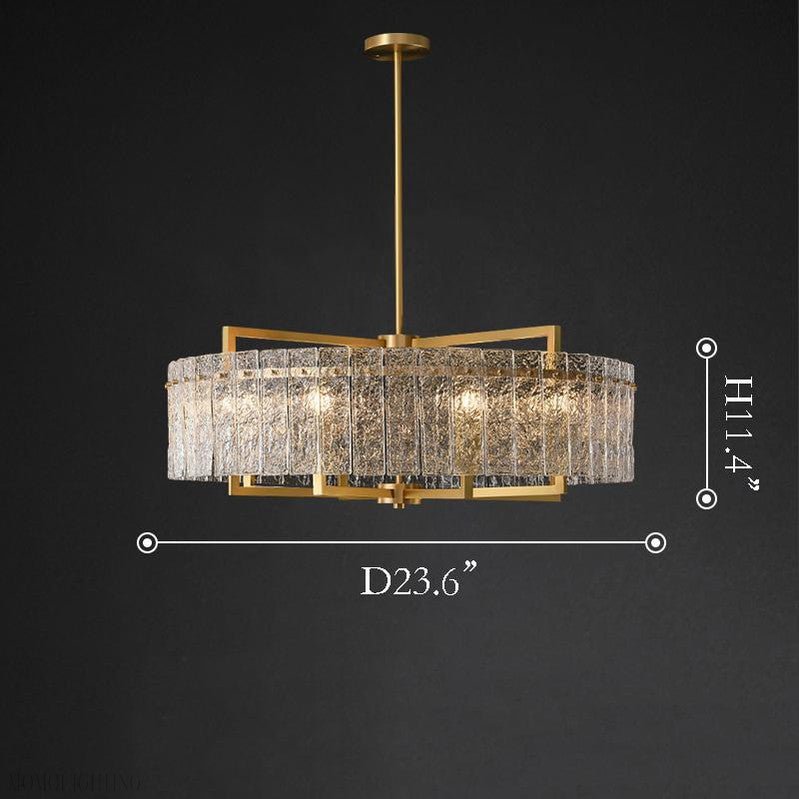 Classic Moire Crystal Round Chandelier-Nobipets