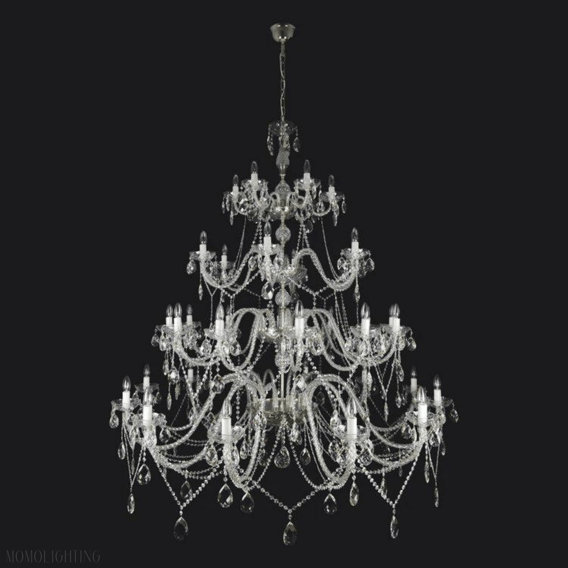 Classical Finesse 36 Crystal Glass Chandelier (Gold/Silver)-Nobipets