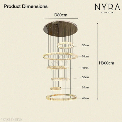 Cleo Foyer & Staircase Ring Chandelier 31"D-Nobipets