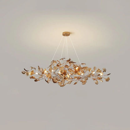 Colorful Glass Ginkgo Leaf Chandelier-Nobipets