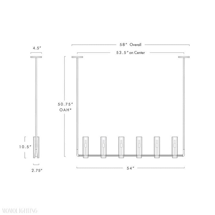Cono Linear Chandelier for Dining Room-Nobipets