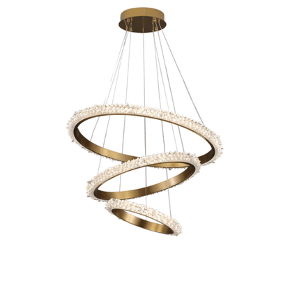 Contemporary K9 Crystal Halo Circle Foyer Chandelier-Nobipets