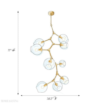 Covington Drop Globe Branching Bubble Chandelier 38''-Nobipets