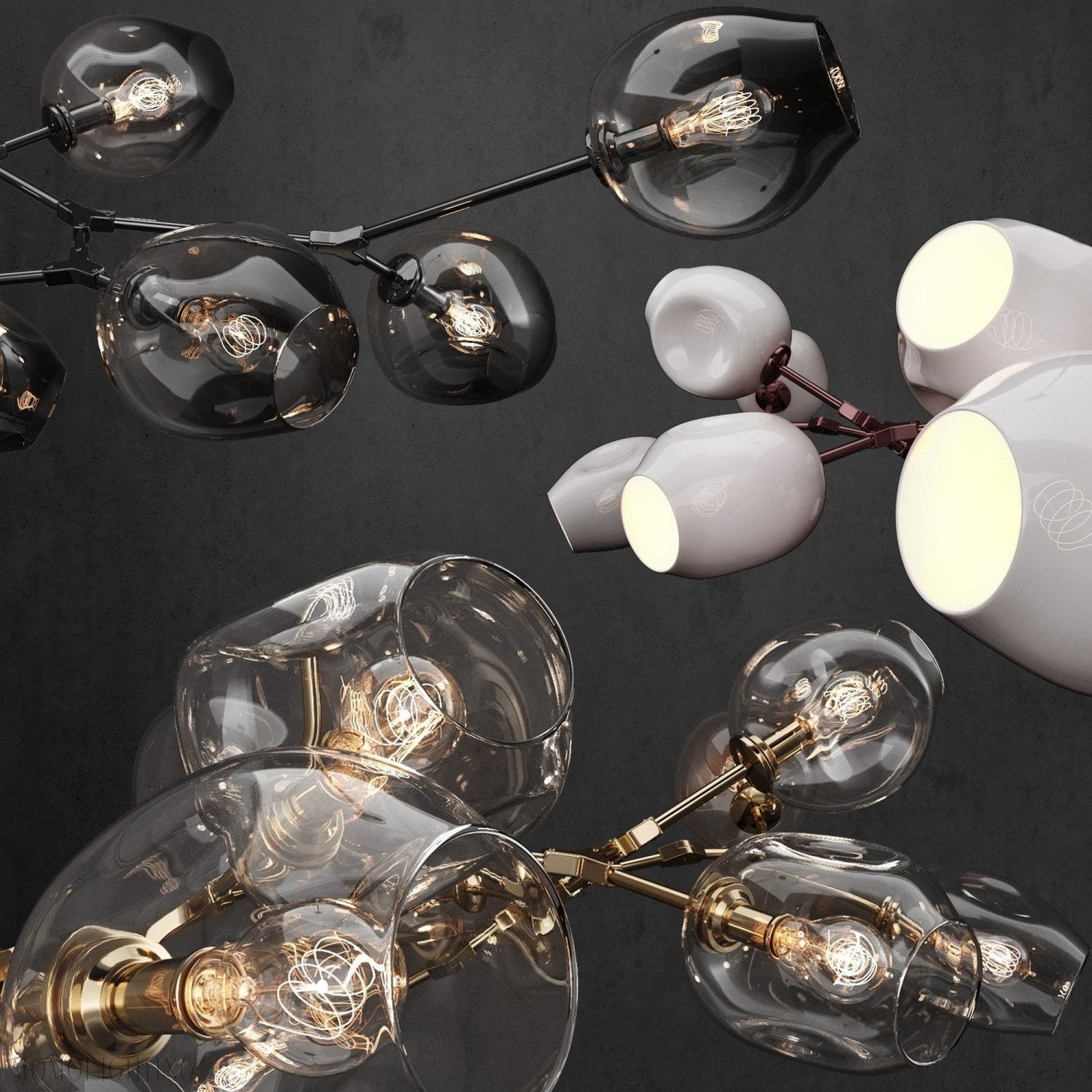 Covington Horizontal Globe Branching Bubble Chandelier-Nobipets
