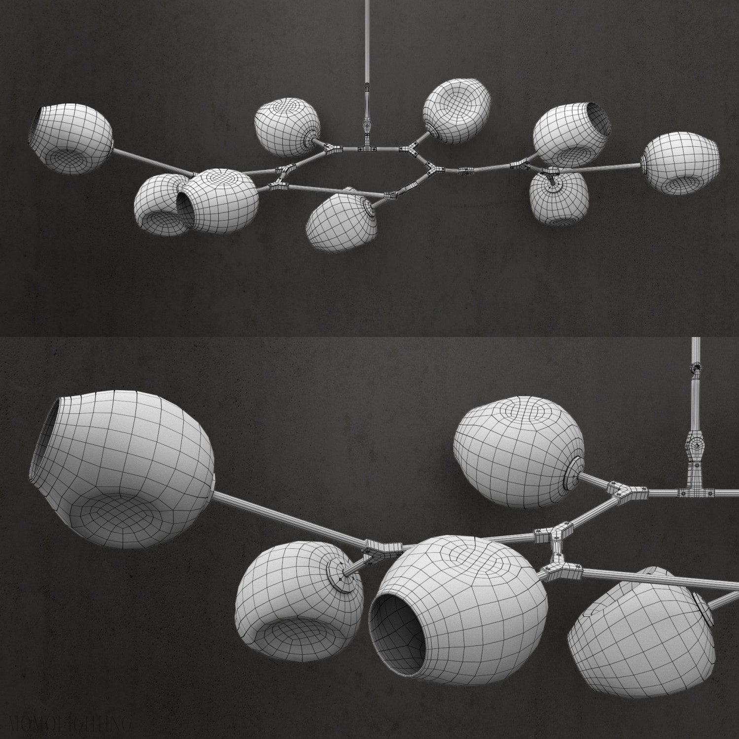 Covington Horizontal Globe Branching Bubble Chandelier-Nobipets