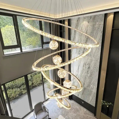 Crispin Crystal Ring Chandelier Foyer-Nobipets