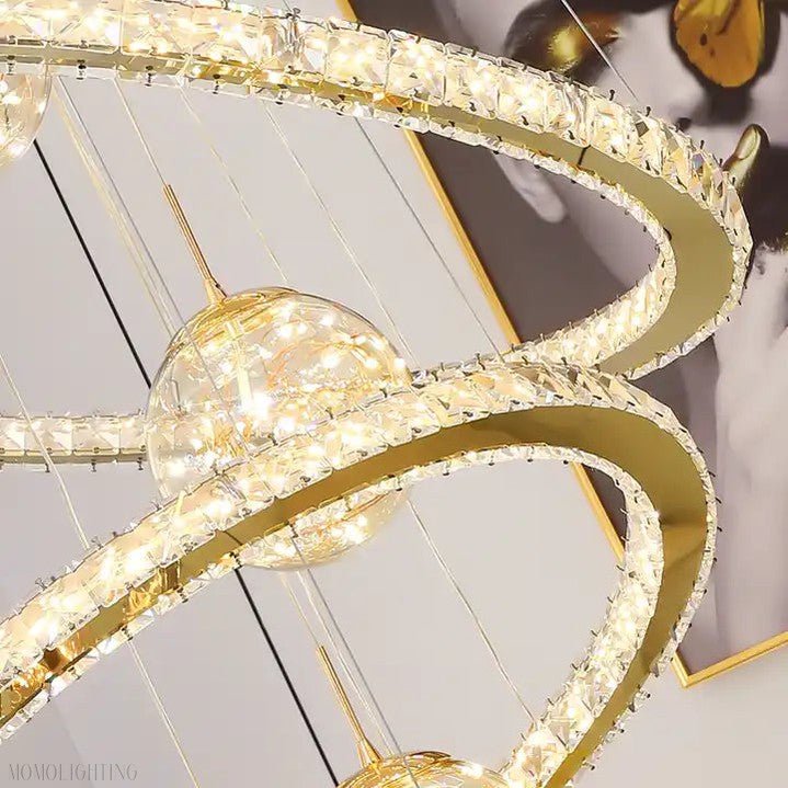 Crispin Crystal Ring Chandelier Foyer-Nobipets
