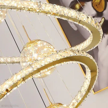 Crispin Crystal Ring Chandelier Foyer-Nobipets