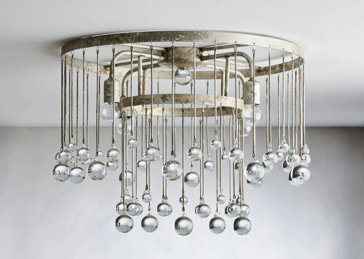 CRYSTAL BALL AUBREY FLUSHMOUNT 20”
