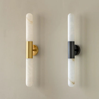 Cylindrical Alabaster Slim Wall Lamp