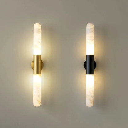 Cylindrical Alabaster Slim Wall Lamp