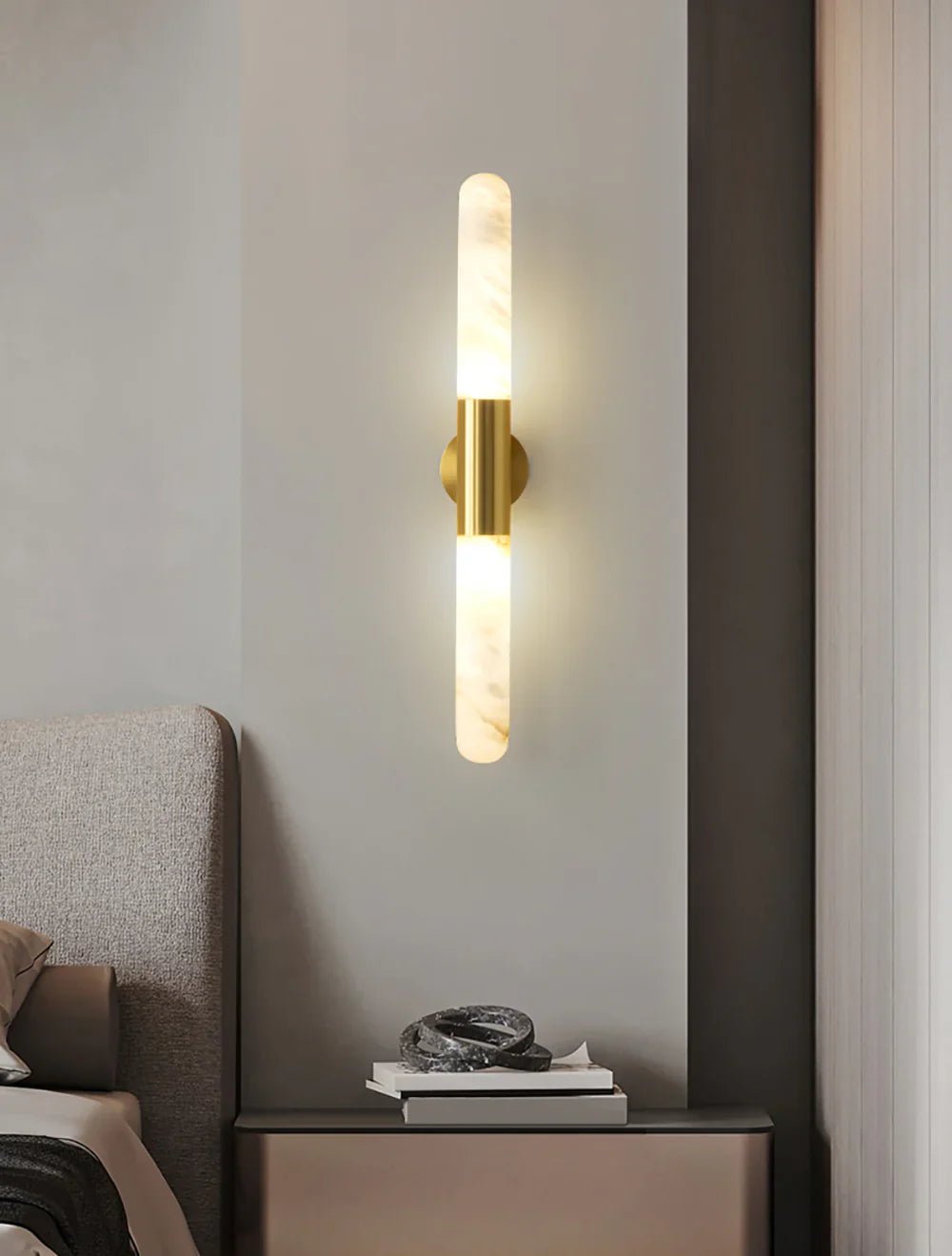 Cylindrical Alabaster Slim Wall Lamp