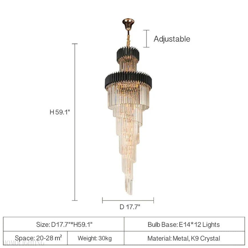 Cyrus Multiple Tier Crystal Chandelier-Nobipets