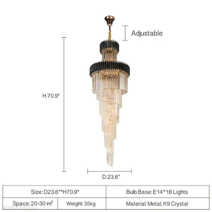 Cyrus Multiple Tier Crystal Chandelier-Nobipets