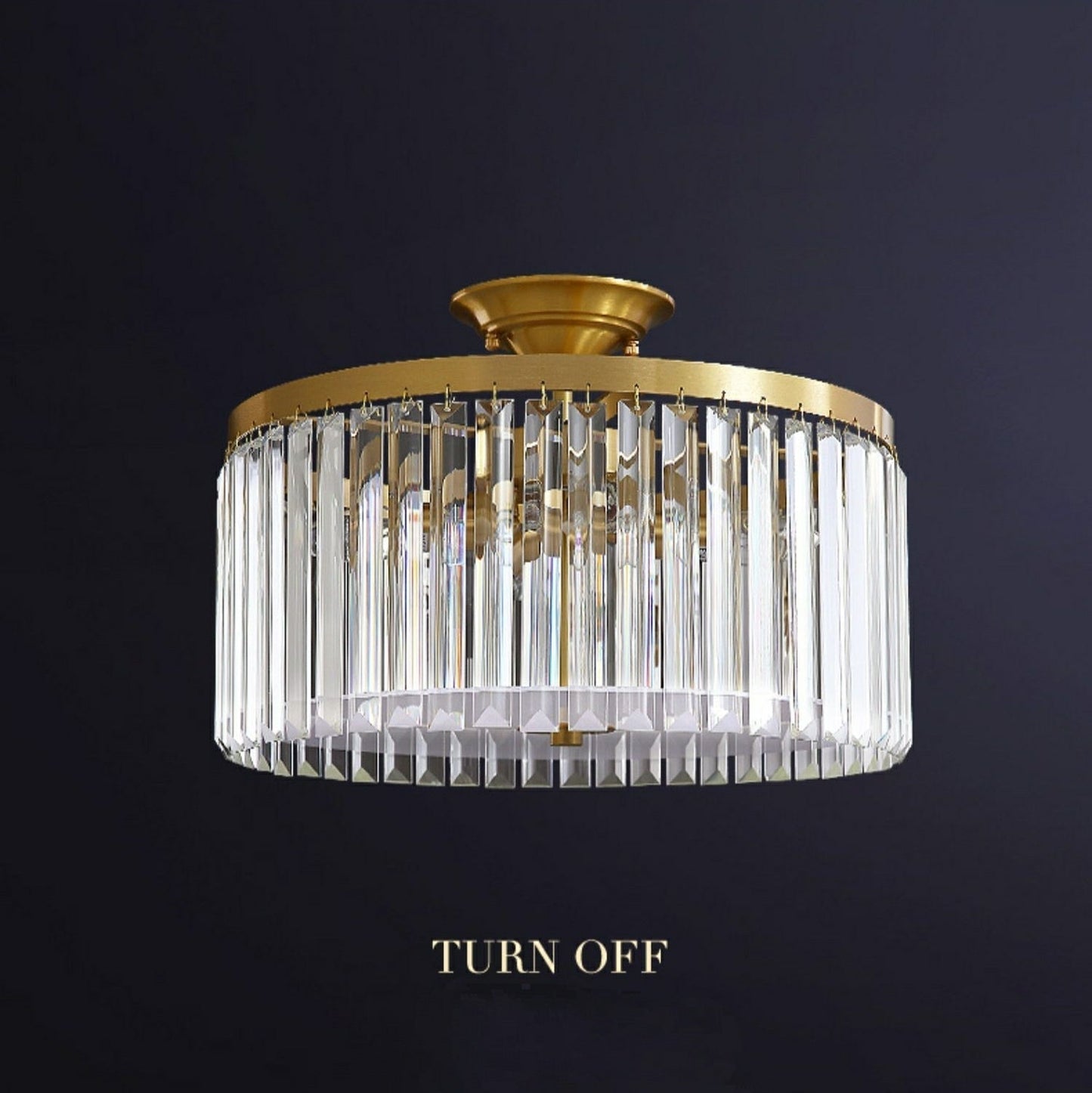 D16" LED Decorative Round Ceiling Lighting Fixture Mini Living/ Bedroom Gold Flush Mount Crystal Chandelier-Nobipets