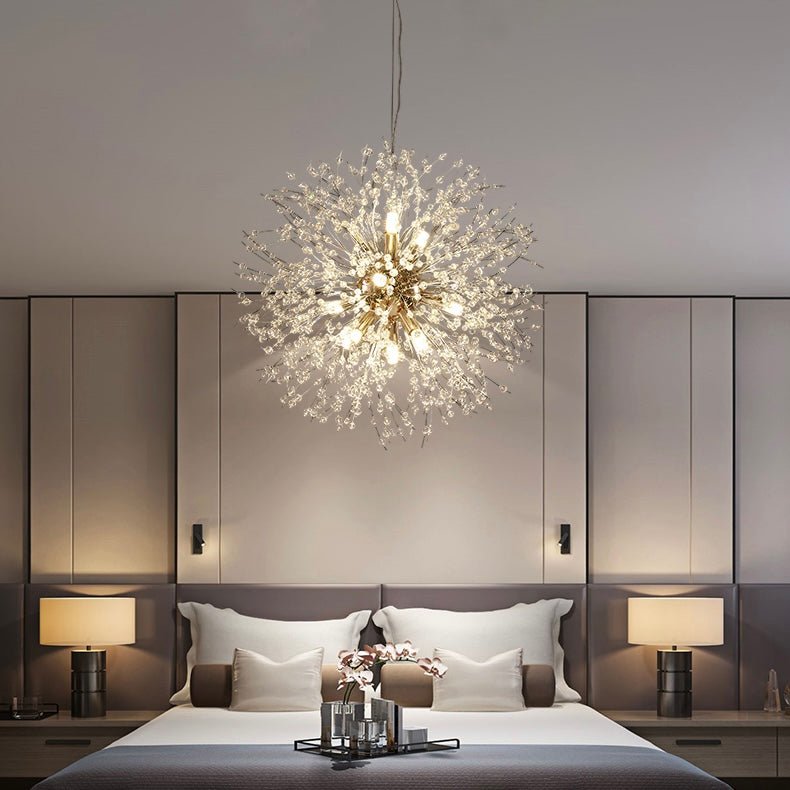 Dandelion Chandelier Sputnik Sphere In Firework Shape Modern Ceiling Light-Nobipets