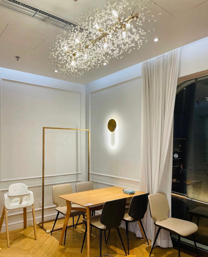 Dandelion Crystal Chandelier Light Firefly/ Glowworm Hanging Lamp Pendant For Rectangle Dining Room-Nobipets