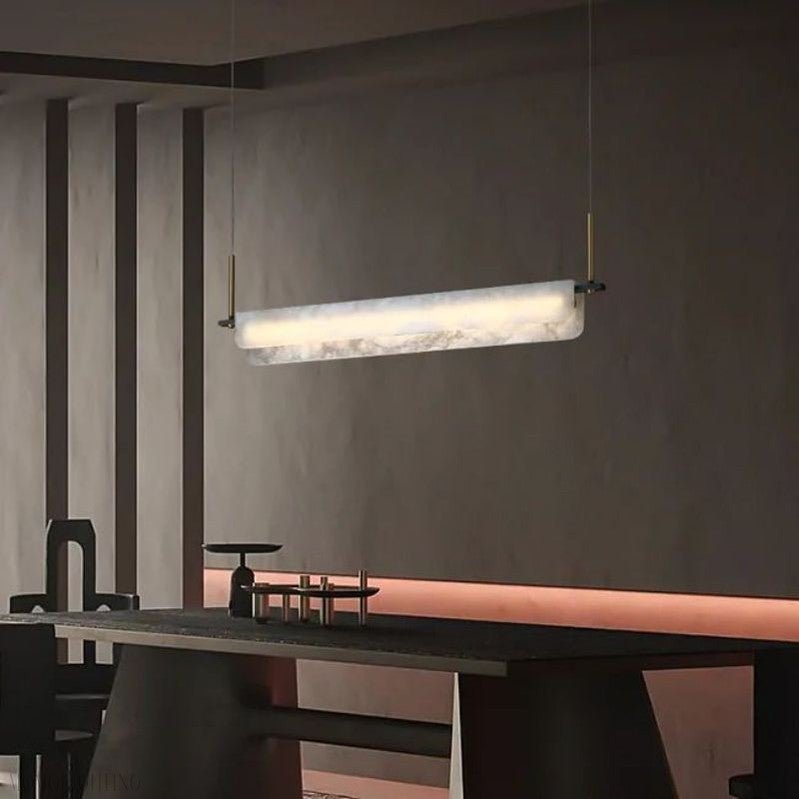 Dapit Alabaster Dining Linear Chandelier 39"-Nobipets