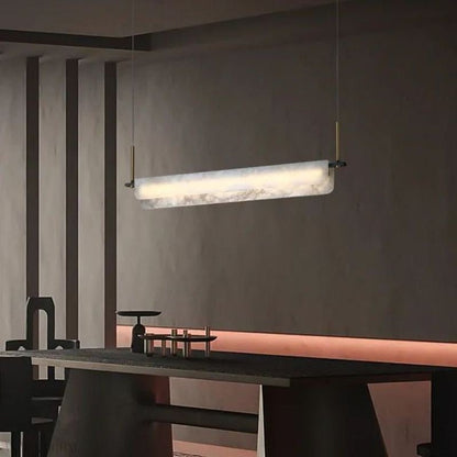 Dapit Alabaster Dining Linear Chandelier 39"-Nobipets