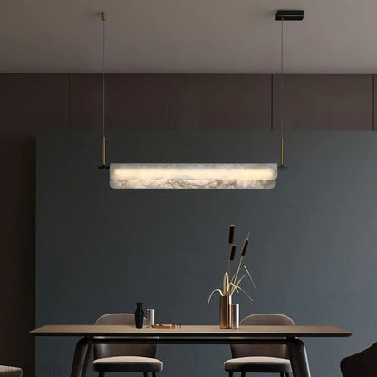 Dapit Alabaster Dining Linear Chandelier 39"-Nobipets
