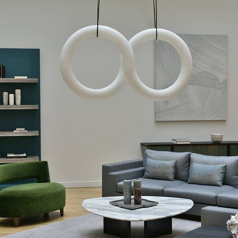 Designer Inspired Alabaster Chandelier Light For Living Room-Nobipets