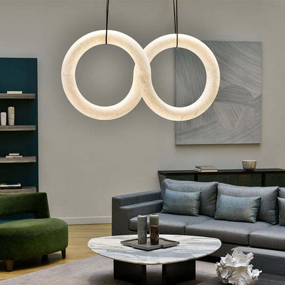 Designer Inspired Alabaster Chandelier Light For Living Room-Nobipets