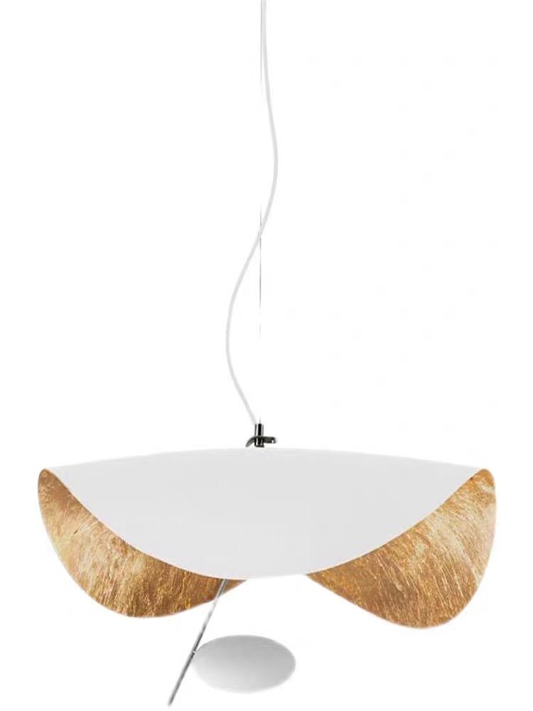 Designer Model Modern Art Hat Shape Gold Leaf Pendant Chandelier for Living/Dining Room-Nobipets
