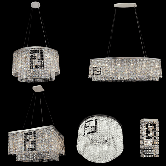 Designer Style Crystal Chandelier Elegant Round Ceiling Lighting Fixture for Living/ Dining Room-Nobipets