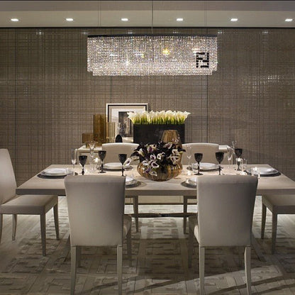 Designer Style Crystal Chandelier Elegant Round Ceiling Lighting Fixture for Living/ Dining Room-Nobipets