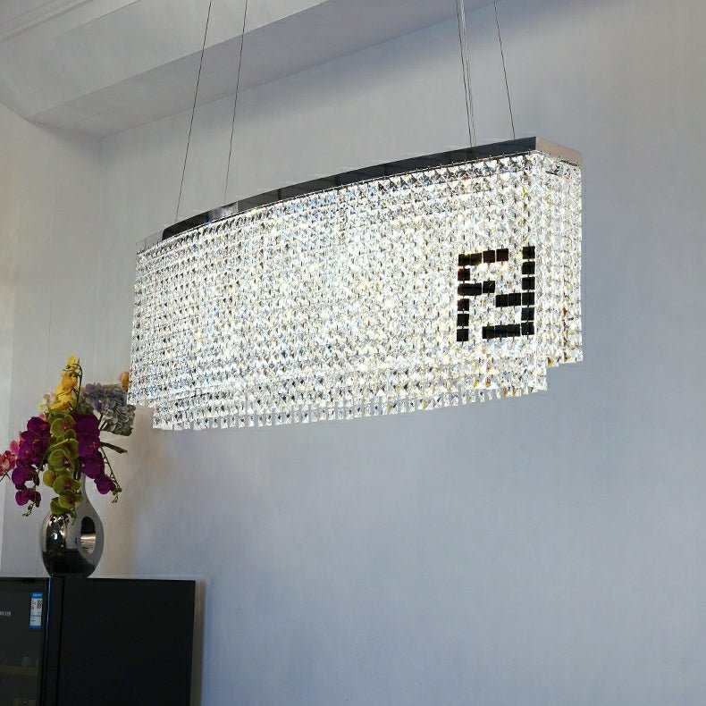 Designer Style Crystal Chandelier Elegant Round Ceiling Lighting Fixture for Living/ Dining Room-Nobipets