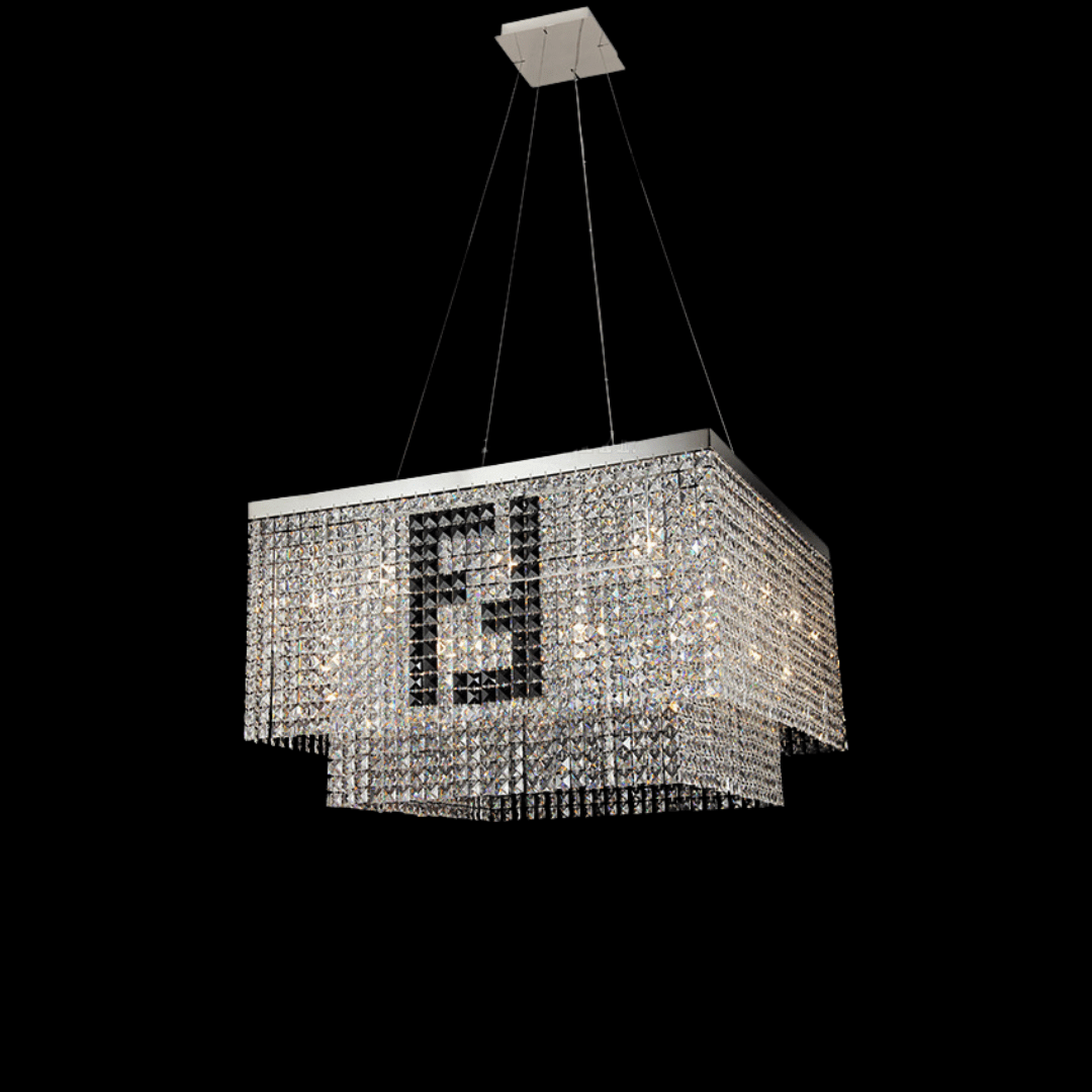 Designer Style Crystal Chandelier Elegant Round Ceiling Lighting Fixture for Living/ Dining Room-Nobipets