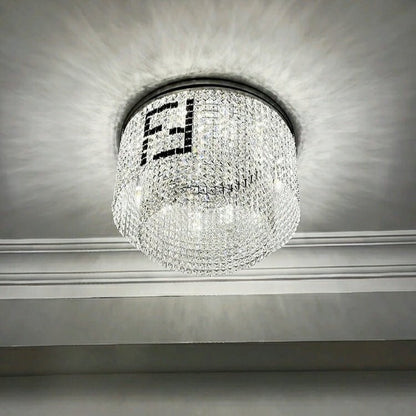 Designer Style Crystal Chandelier Elegant Round Ceiling Lighting Fixture for Living/ Dining Room-Nobipets