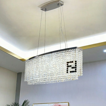 Designer Style Crystal Chandelier Elegant Round Ceiling Lighting Fixture for Living/ Dining Room-Nobipets