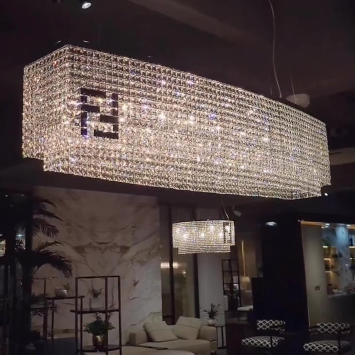 Designer Style Crystal Chandelier Elegant Round Ceiling Lighting Fixture for Living/ Dining Room-Nobipets