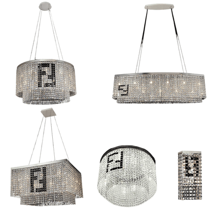 Designer Style Crystal Chandelier Elegant Round Ceiling Lighting Fixture for Living/ Dining Room-Nobipets