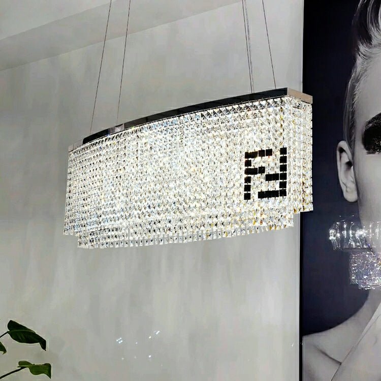 Designer Style Crystal Chandelier Elegant Round Ceiling Lighting Fixture for Living/ Dining Room-Nobipets