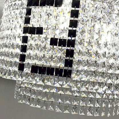 Designer Style Crystal Chandelier Elegant Round Ceiling Lighting Fixture for Living/ Dining Room-Nobipets