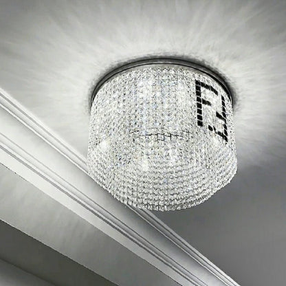 Designer Style Crystal Chandelier Elegant Round Ceiling Lighting Fixture for Living/ Dining Room-Nobipets