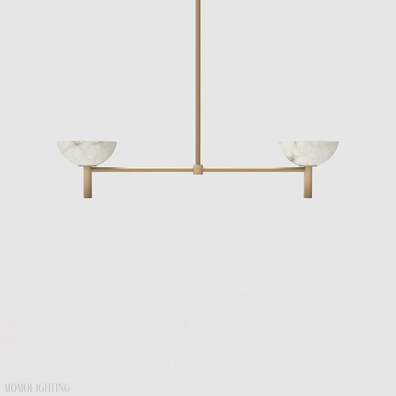 Devia Alabaster Linear Chandelier-Nobipets