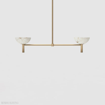 Devia Alabaster Linear Chandelier-Nobipets