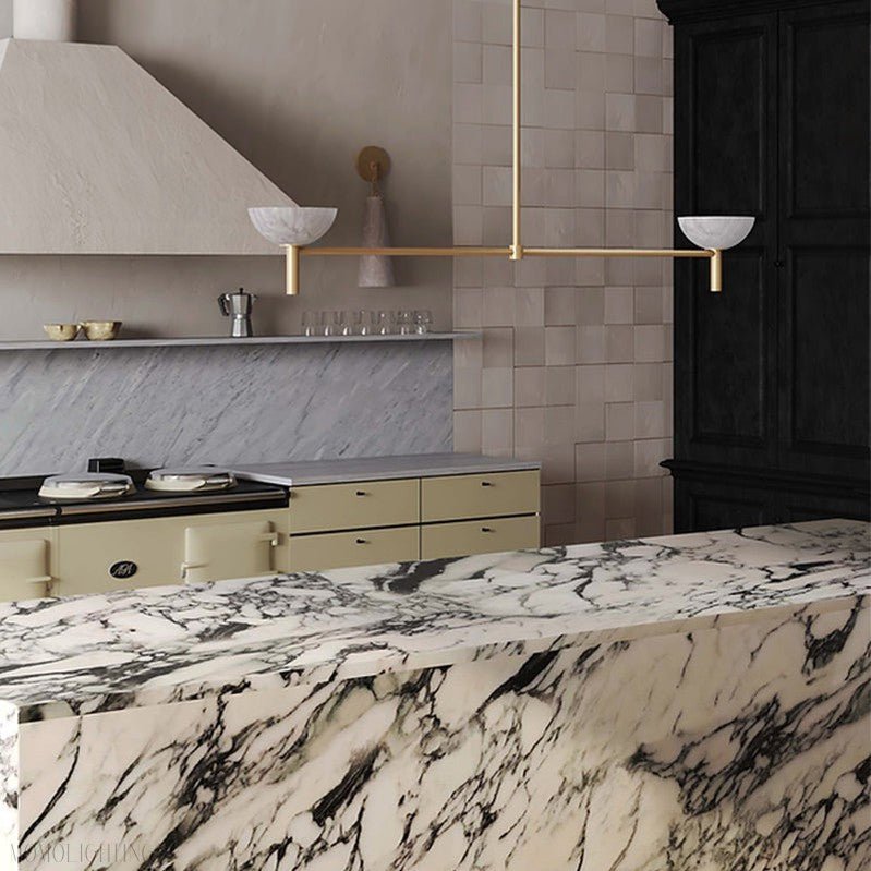 Devia Alabaster Linear Chandelier-Nobipets