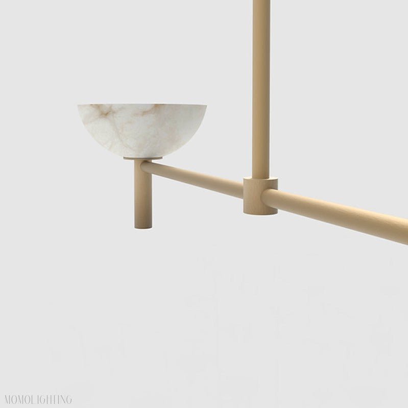 Devia Alabaster Linear Chandelier-Nobipets