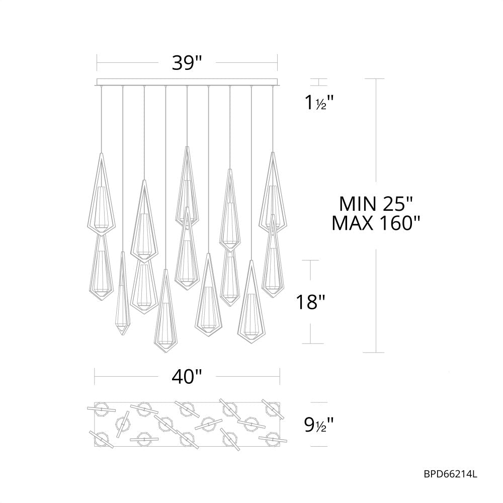Devotion Linear Chandelier 14 Light