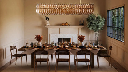 Dhiara Smoke Glass Rectangular Chandelier
