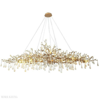 Doris Branch Crystal Chandelier Light-Nobipets