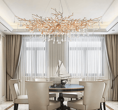 Doris Branch Crystal Chandelier Light-Nobipets